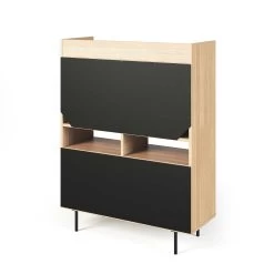 Secretaire Limo 104cm - Eik/zwart -Collectie Slaapkamermeubels 9500.053276 Lime Work Station Pure Black and Oak 6 66fc