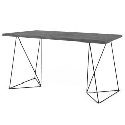 Bureau Flo - Beton/zwarte Pootjes -Collectie Slaapkamermeubels 9500.054051 Flow 140 Concrete Black Steel 5 0e15