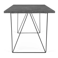 Bureau Flo - Beton/zwarte Pootjes -Collectie Slaapkamermeubels 9500.054051 Flow 140 Concrete Black Steel 8 b19d