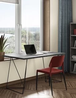 Bureau Flo - Beton/zwarte Pootjes -Collectie Slaapkamermeubels 9500.054051 Flow 140 Concrete Black Steel 9 15e3