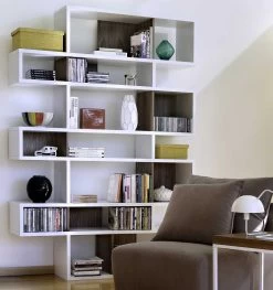 Boekenkast Lisbon | 155 X 34 X 220 Cm | White Walnut