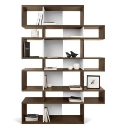 Boekenkast Lisbon | 156 X 34 X 220 Cm | Walnut White