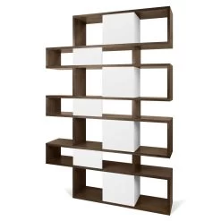 Boekenkast Lisbon | 156 X 34 X 220 Cm | Walnut White -Collectie Slaapkamermeubels 9500.314995 London 003 Walnut Pure White Backs 4 770c