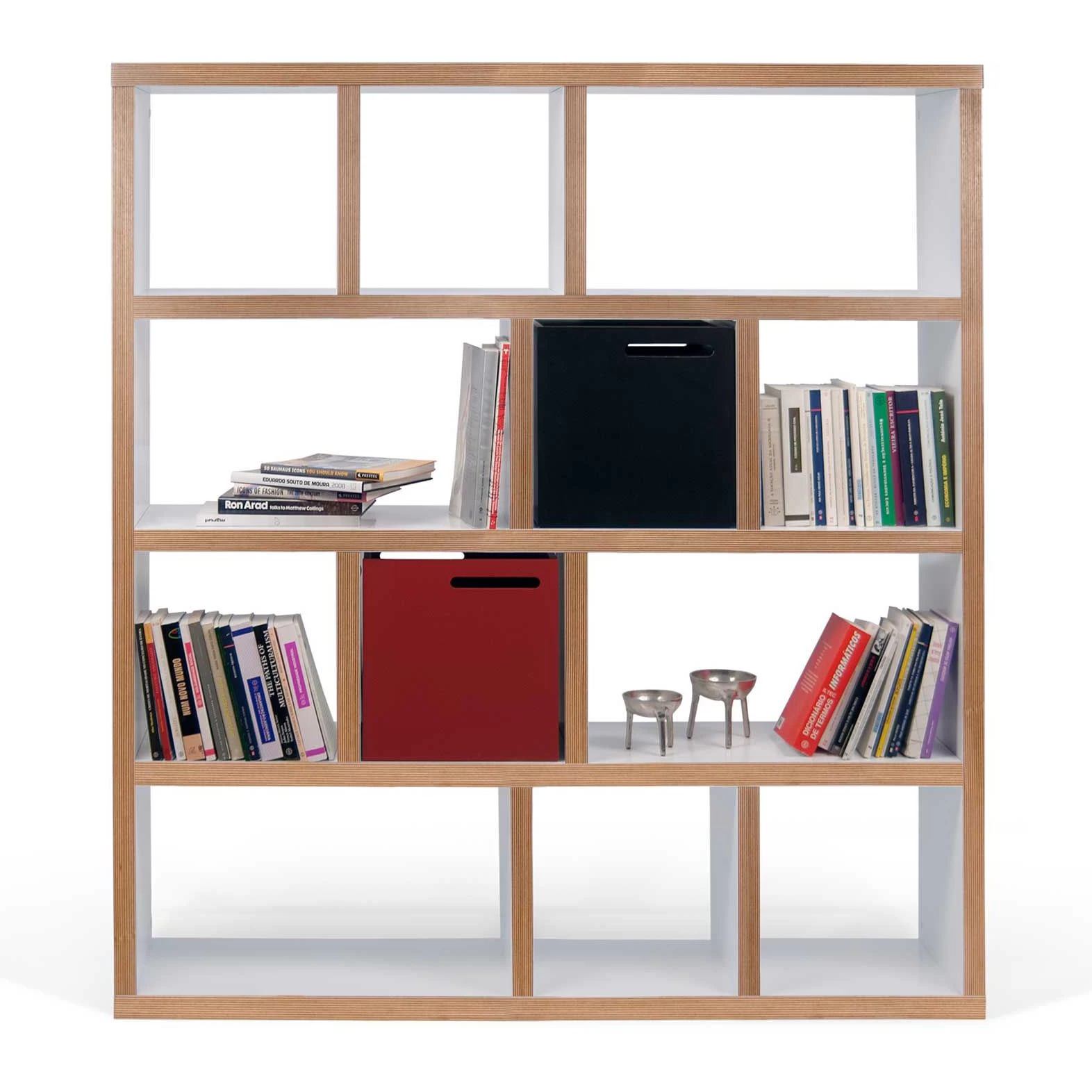 Opbergrek Berkeley 150 Cm 4 Niveaus - Wit/multiplex 8 Opbergrek Berkeley 150 Cm 4 Niveaus - Wit/multiplex - Afbeelding 6