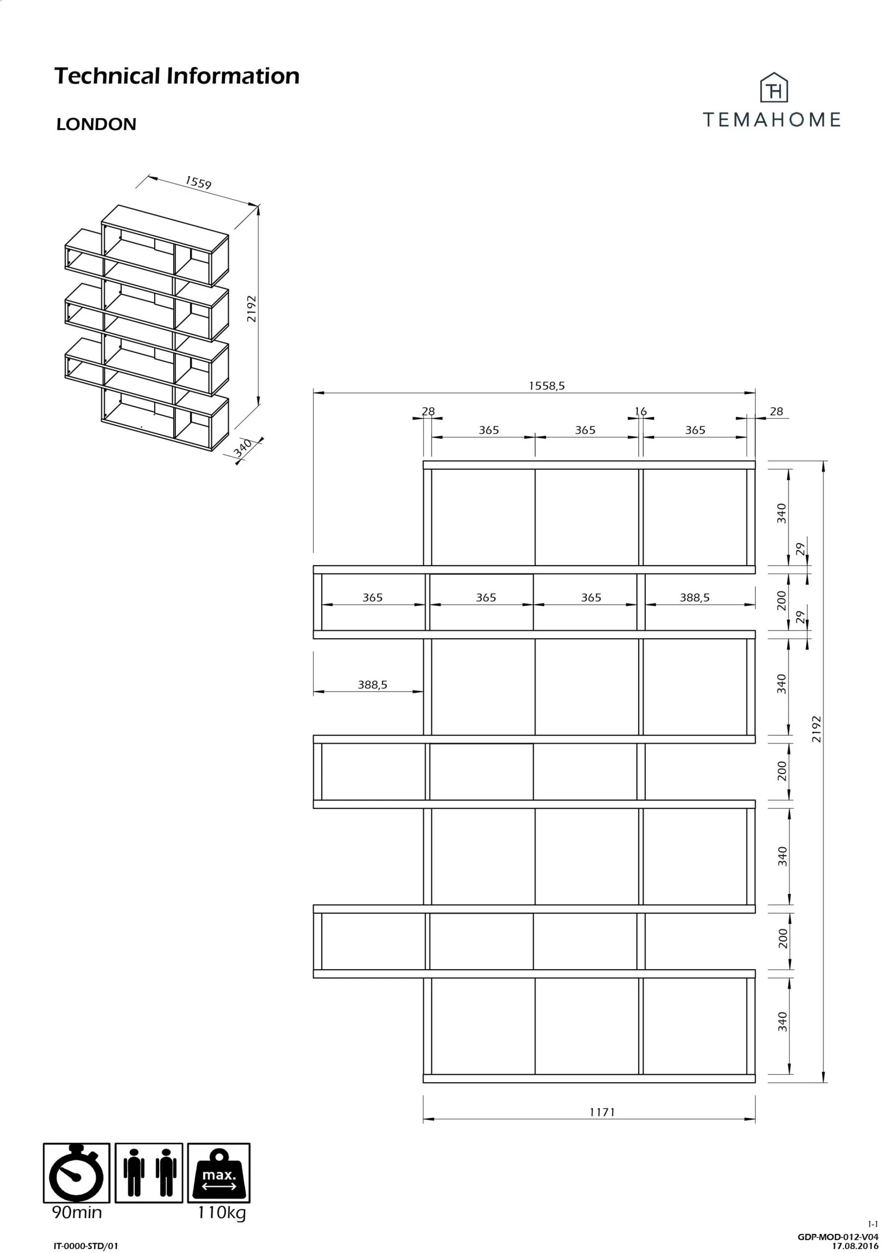 Boekenkast Lisbon 3 - Eikfineer 4 Boekenkast Lisbon 3 - Eikfineer - Afbeelding 2