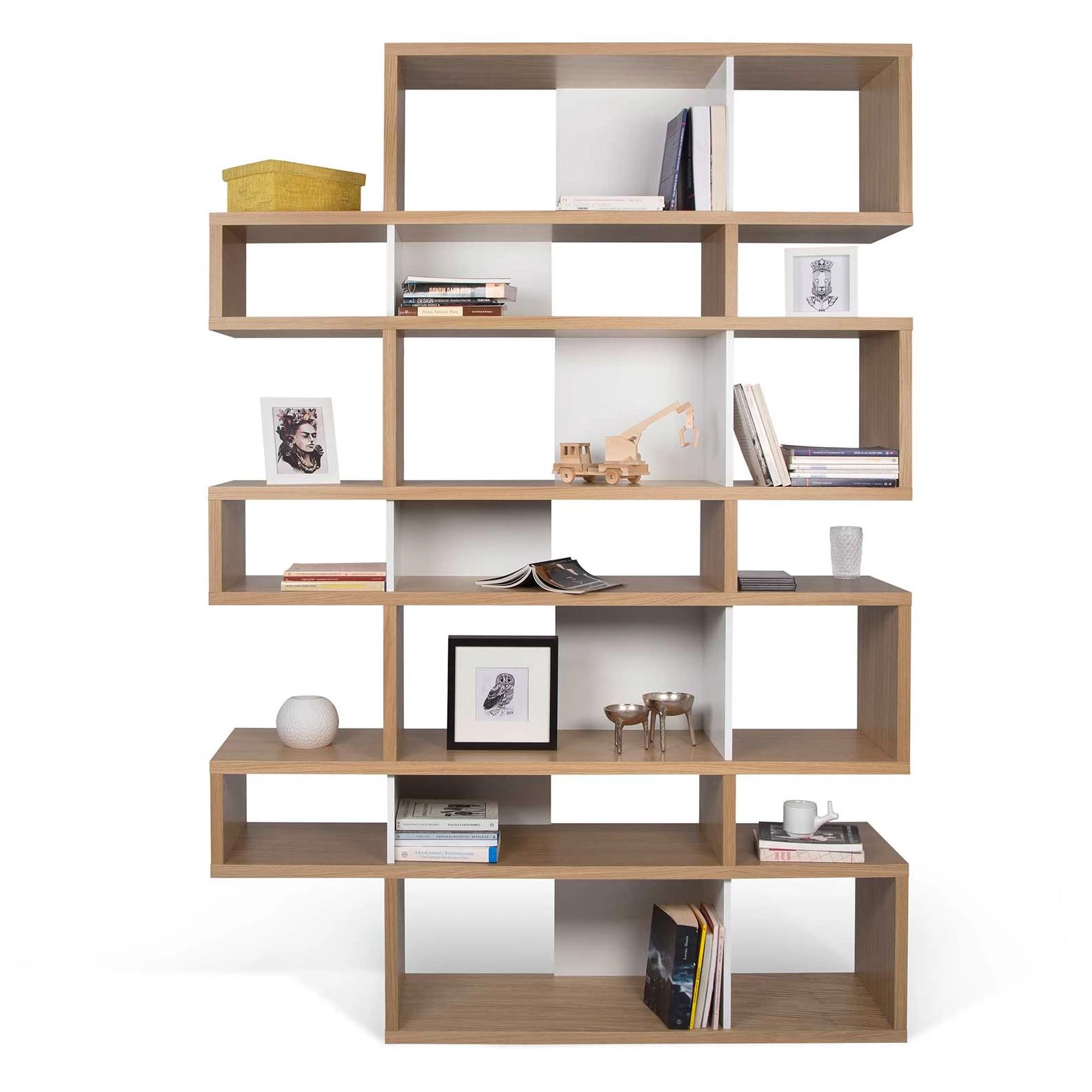 Boekenkast Lisbon 3 - Eik/wit 12 Boekenkast Lisbon 3 - Eik/wit - Afbeelding 10