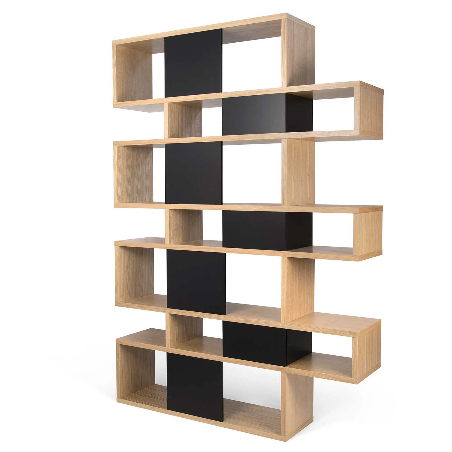 Boekenkast Lisbon 3 - Eik/zwart 7 Boekenkast Lisbon 3 - Eik/zwart - Afbeelding 5