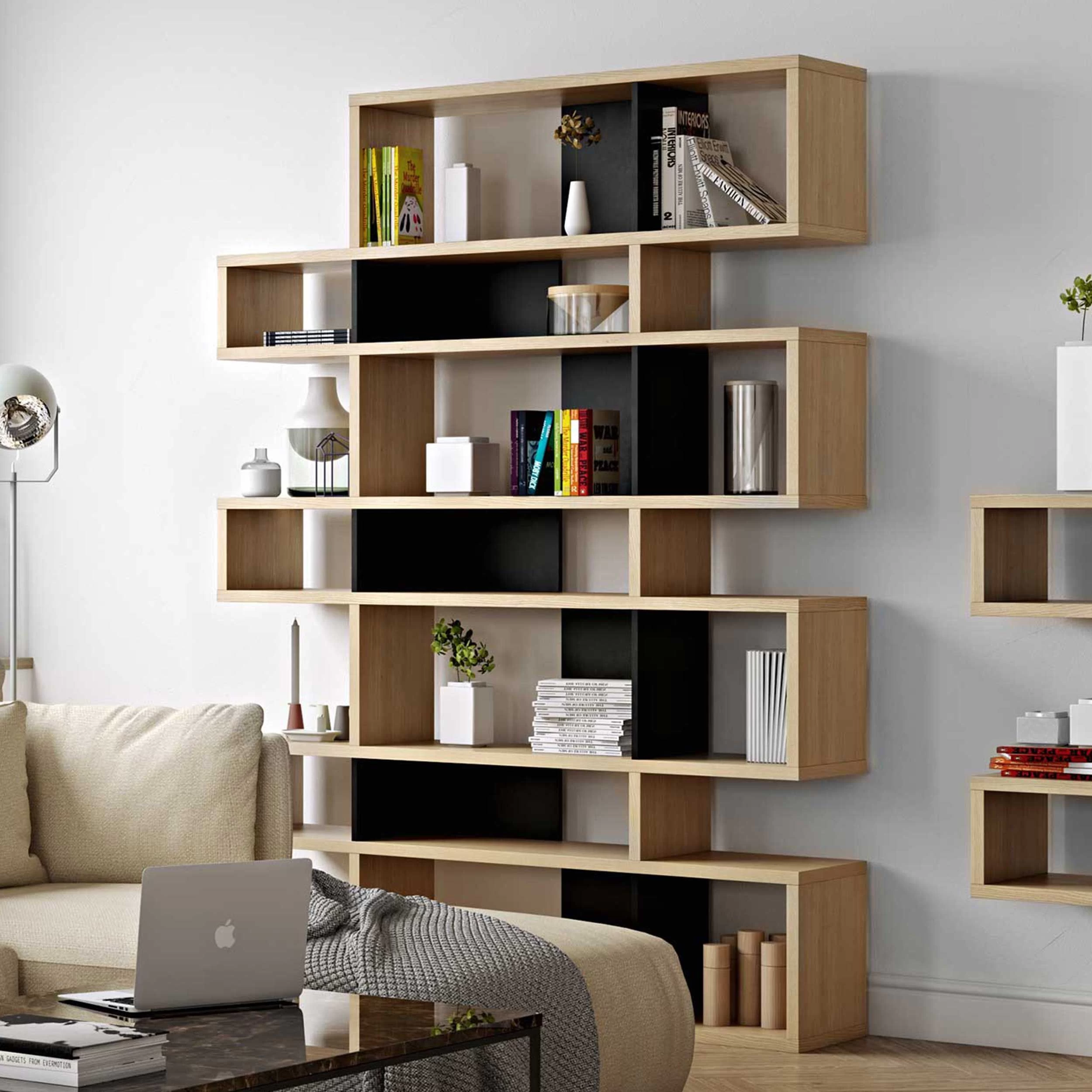 Boekenkast Lisbon 3 - Eik/zwart 3 Boekenkast Lisbon 3 - Eik/zwart