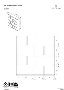 Opbergrek Berkeley 150 Cm 4 Niveaus - Beton -Collectie Slaapkamermeubels 9500.322518 Berlin 4 Levels 150 Concrete 6 369e