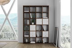 Boekenkast Pombal 24 Vakken - Walnoot -Collectie Slaapkamermeubels 9500.510403 Pombal 001 walnut 4 4f92