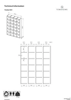 Boekenkast Pombal 24 Vakken - Walnoot -Collectie Slaapkamermeubels 9500.510403 Pombal 001 walnut 6 9b33