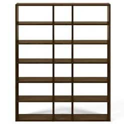 Boekenkast Pombal 18 Vakken Breed - Walnoot -Collectie Slaapkamermeubels 9500.515262 Pombal 018 walnut 1 02fc