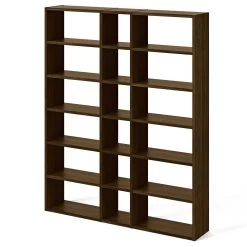 Boekenkast Pombal 18 Vakken Breed - Walnoot -Collectie Slaapkamermeubels 9500.515262 Pombal 018 walnut 2 9a98