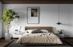 Bed Float 160x200 - Walnoot -Collectie Slaapkamermeubels 9500.757556 9500.758720 Float bed walnut 6 e256