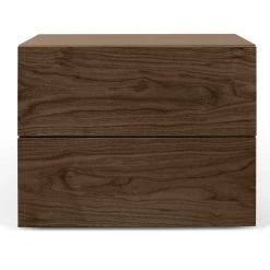 Nachtkastje Aurora 2 Laden - Walnoot -Collectie Slaapkamermeubels 9500.758492 Aurora Night Table Walnut 1 f746