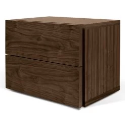 Nachtkastje Aurora 2 Laden - Walnoot -Collectie Slaapkamermeubels 9500.758492 Aurora Night Table Walnut 2 08e3