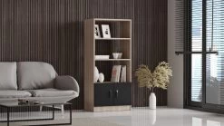 Boekenplank Locelso | 63,6 X 37,6 X 140 Cm | Oak Black-design -Collectie Slaapkamermeubels 956LCS1402 20 203 f11d