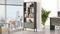 Locelso Boekenplank | 18mm Dik | Metalen Frame | Bruin Grijs 12 Locelso Boekenplank | 18mm Dik | Metalen Frame | Bruin Grijs -Collectie Slaapkamermeubels 956LCS1417 20 203 012a