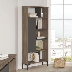 Boekenplank Locelso | 72 X 25 X 163,3 Cm | Brown Anthracite -Collectie Slaapkamermeubels 956LCS1422 20 202 8f15