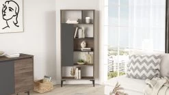 Boekenplank Locelso | 72 X 25 X 163,3 Cm | Brown Anthracite -Collectie Slaapkamermeubels 956LCS1422 20 203 4849