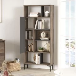 Boekenplank Locelso | 72 X 25 X 163,3 Cm | Brown Anthracite -Collectie Slaapkamermeubels 956LCS1422 20 204 109e