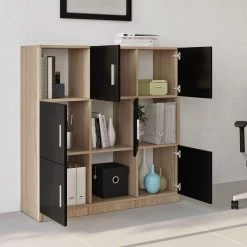 Multifunctionele Kast Locelso | 119,9 X 37,6 X 121,8 Cm | Oak Black -Collectie Slaapkamermeubels 956LCS1518 20 204 b889