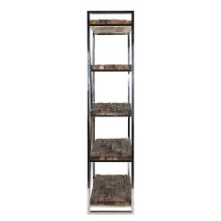 RICHMOND Boekenkast Kensington 140cm 5 Legplanken - Bruin/zilver -Collectie Slaapkamermeubels 9872 4 587f