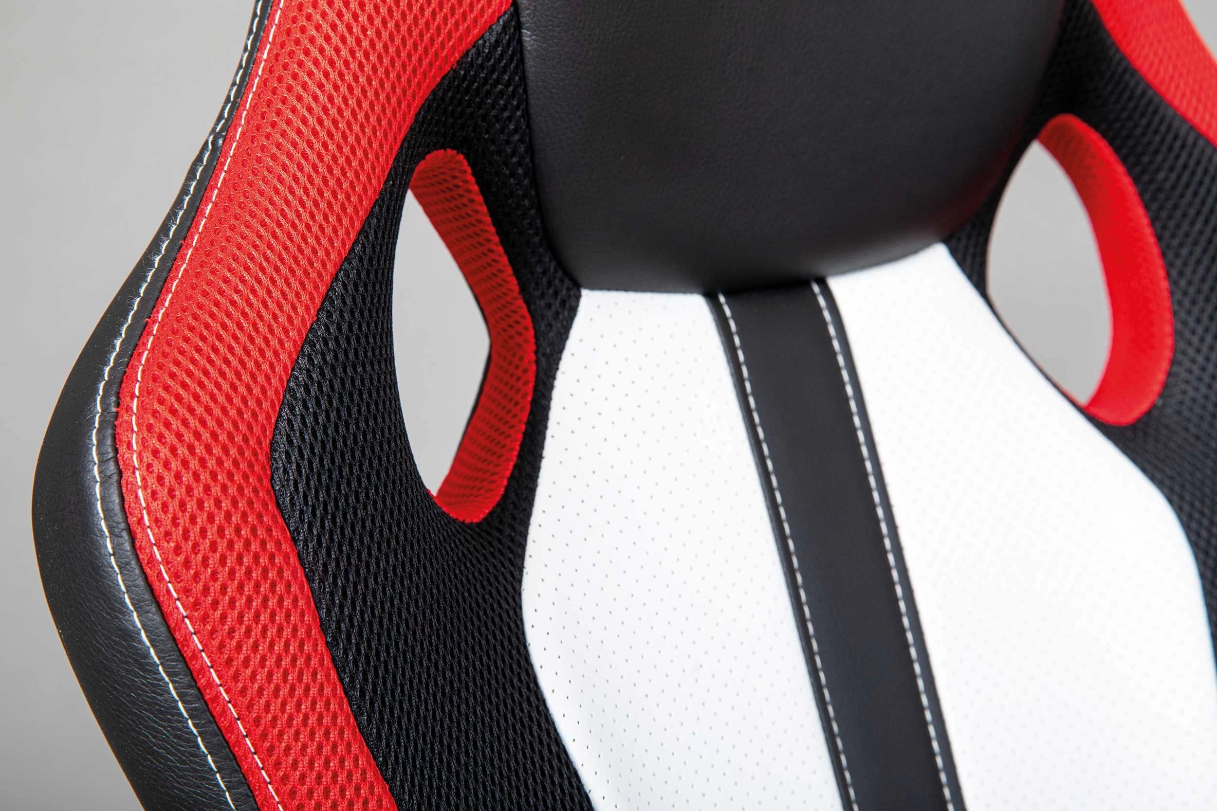 Bureaustoel Ravo - Zwart/ Wit/ Rood 7 Bureaustoel Ravo - Zwart/ Wit/ Rood - Afbeelding 5