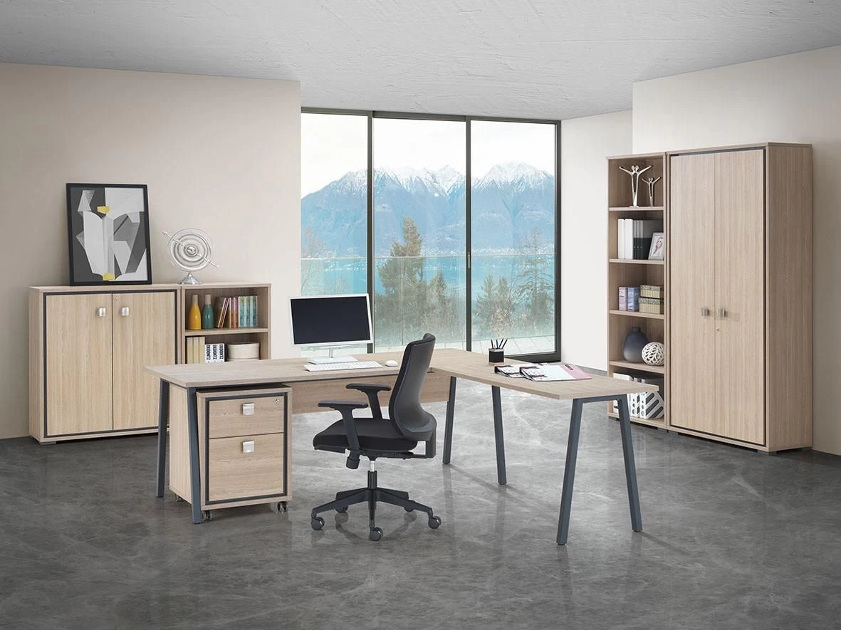 Bureaukast Acila 100cm, 2 Deuren - Eik Decor 6 Bureaukast Acila 100cm, 2 Deuren - Eik Decor - Afbeelding 4