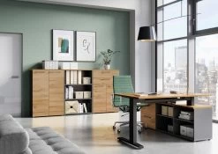 Lage Archiefkast Osmond 80cm Met 2 Deuren - Eik/grafiet -Collectie Slaapkamermeubels Agenda Home 564 pe dek a c46b