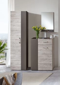 FMD Kleerkast Nala 60cm Met 2 Deuren - Grijze Eik 15 FMD Kleerkast Nala 60cm Met 2 Deuren - Grijze Eik -Collectie Slaapkamermeubels Alan 1 6 7 frontal 0718