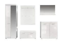 Garderobeset Amanda | Paneel, Spiegel, Opberg-, Schoenen- En Kolomkast | High Glossy White -Collectie Slaapkamermeubels Amanda GD 1393 913 01 frontal Freisteller 1340