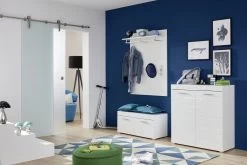 Garderobeset Amanda | Paneel, Opberg- En Schoenenkast | High Glossy White -Collectie Slaapkamermeubels Amanda GD 1393 919 01 dynamisch mit Deko 944f