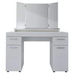 Bureau- En Kaptafel Amanda Met Spiegel | 120 X 41 X 141 Cm | Melaminegecoat | High Glossy White -Collectie Slaapkamermeubels Amanda SMT 1393 014 01 frontal Freisteller 20190827 20bf