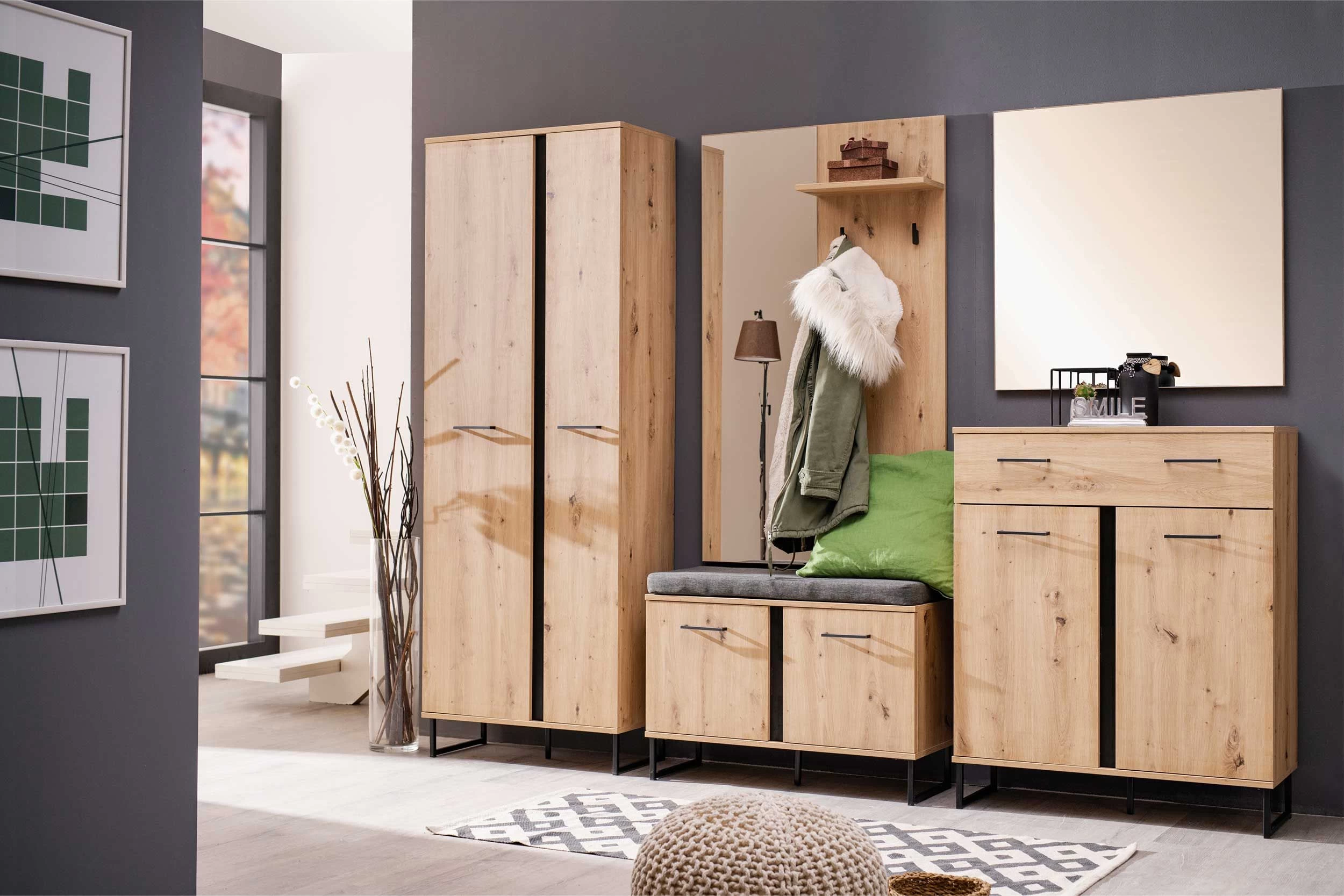 Halkapstok Met Spiegel / Hoedenplank Hoggas - Eik 7 Halkapstok Met Spiegel / Hoedenplank Hoggas - Eik - Afbeelding 5