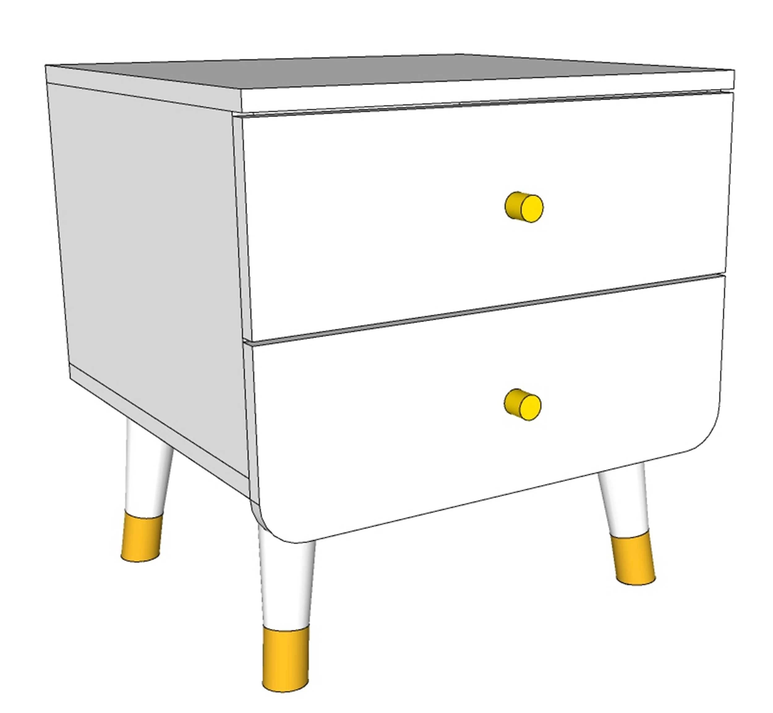 Nachtkastje Billy Retro 2 Laden - Wit 4 Nachtkastje Billy Retro 2 Laden - Wit - Afbeelding 2