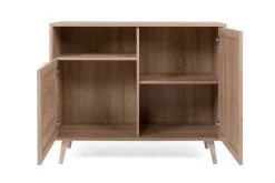 Commode Bilal 102cm 2 Deuren - Eik/geprint Rafia 16 Commode Bilal 102cm 2 Deuren - Eik/geprint Rafia -Collectie Slaapkamermeubels Bali 01A Kommode frontal offen 61ae