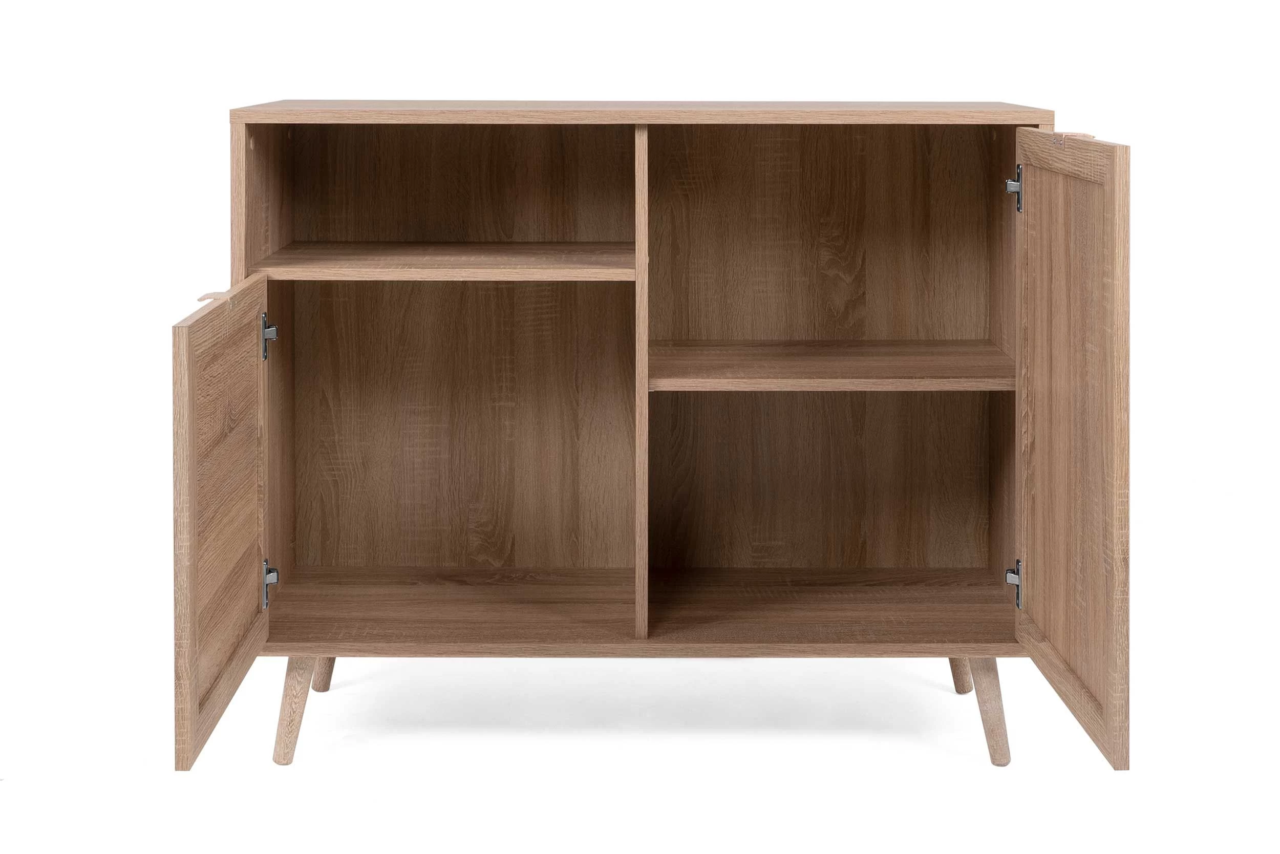 Commode Bilal 102cm 2 Deuren - Eik/geprint Rafia 7 Commode Bilal 102cm 2 Deuren - Eik/geprint Rafia - Afbeelding 5