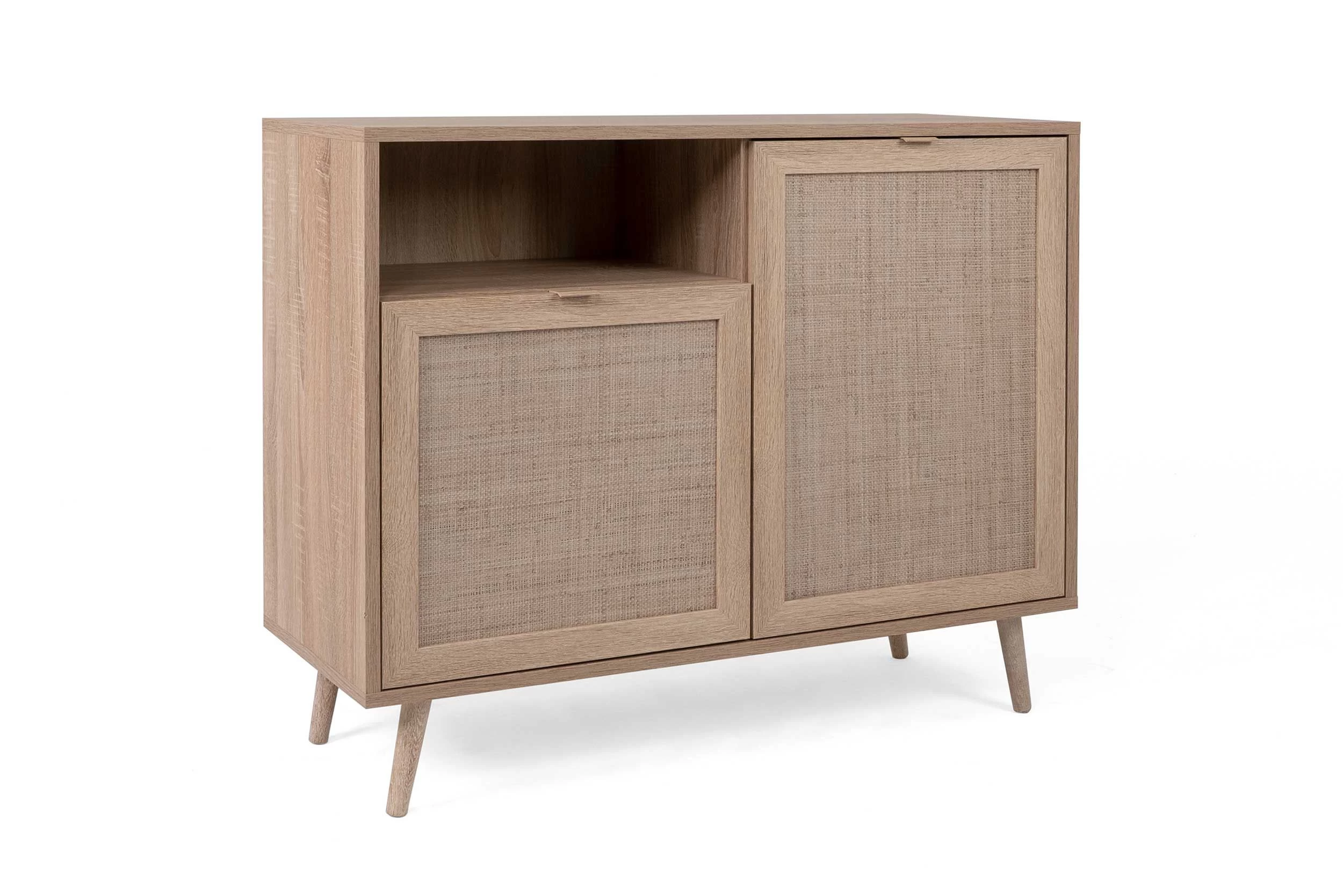 Commode Bilal 102cm 2 Deuren - Eik/geprint Rafia 10 Commode Bilal 102cm 2 Deuren - Eik/geprint Rafia - Afbeelding 8