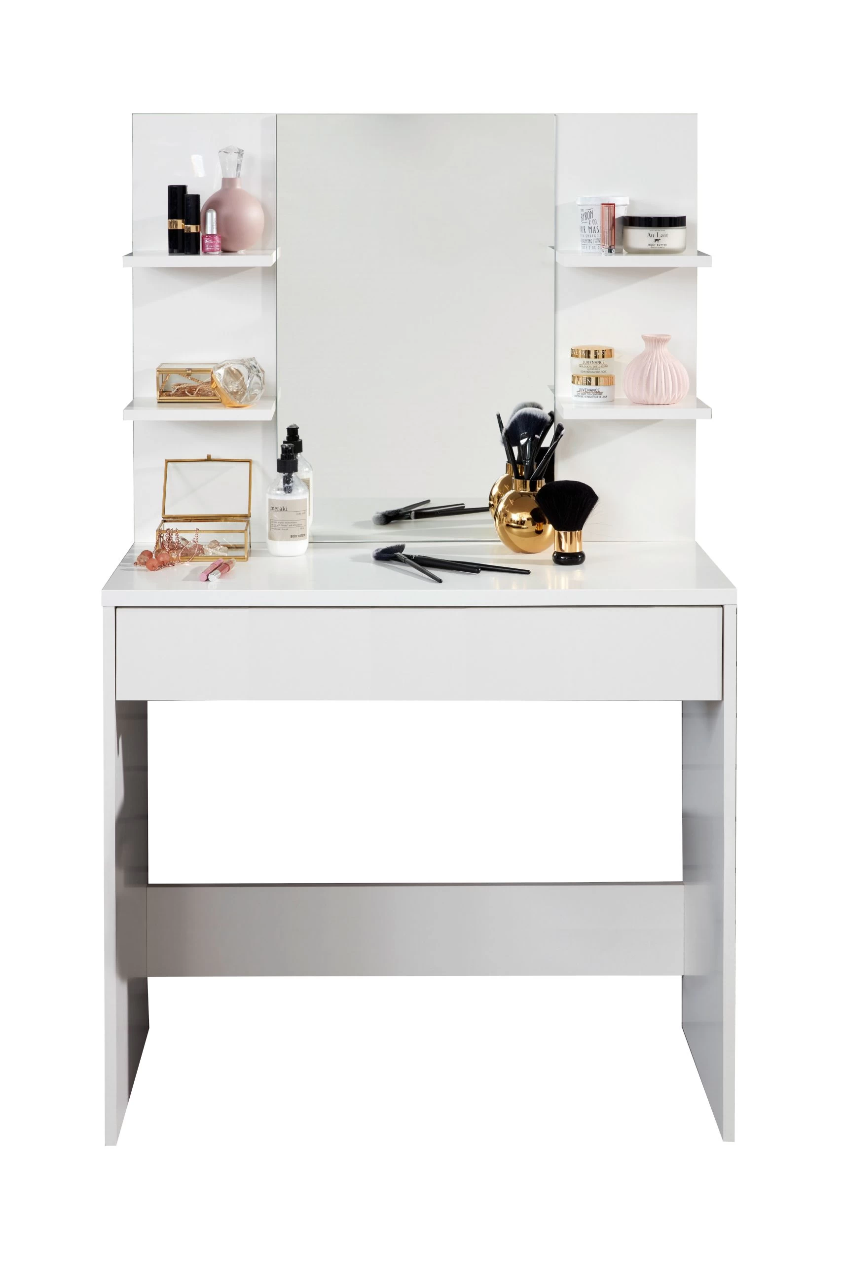 Make-uptafel Basix | 85 X 40 X 141 Cm | 100% Melaminegecoat | Wit 7 Make-uptafel Basix | 85 X 40 X 141 Cm | 100% Melaminegecoat | Wit - Afbeelding 5