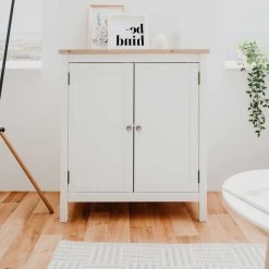 Commode Berge 80cm 2 Deuren - Wit/eik