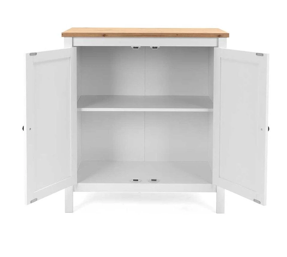 Commode Berge 80cm 2 Deuren - Wit/eik 8 Commode Berge 80cm 2 Deuren - Wit/eik - Afbeelding 6