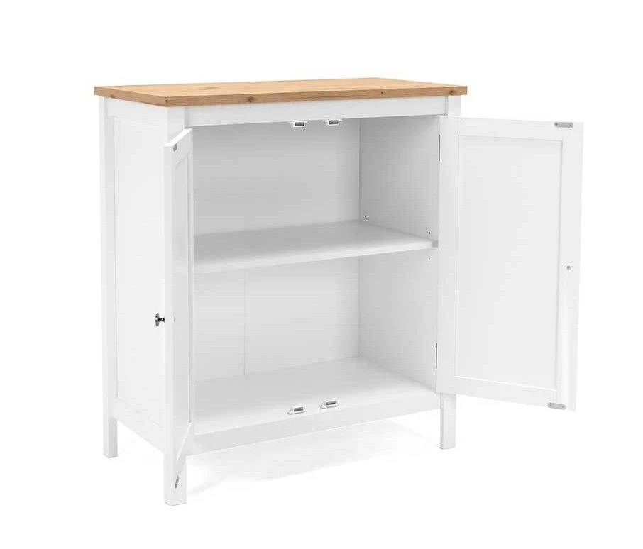 Commode Berge 80cm 2 Deuren - Wit/eik 7 Commode Berge 80cm 2 Deuren - Wit/eik - Afbeelding 5