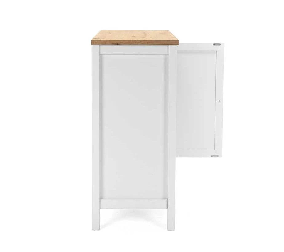 Commode Berge 80cm 2 Deuren - Wit/eik 4 Commode Berge 80cm 2 Deuren - Wit/eik - Afbeelding 2