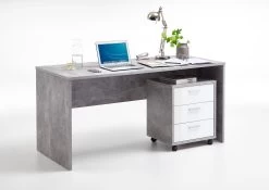 FMD Ladeblok Brick - Beton/hoogglans Wit 18 FMD Ladeblok Brick - Beton/hoogglans Wit -Collectie Slaapkamermeubels Brick 1 2 Beton LA e031