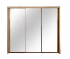 Kledingkast Cody 231cm Met 3 Schuifdeuren & Spiegel - Helvezia Eik