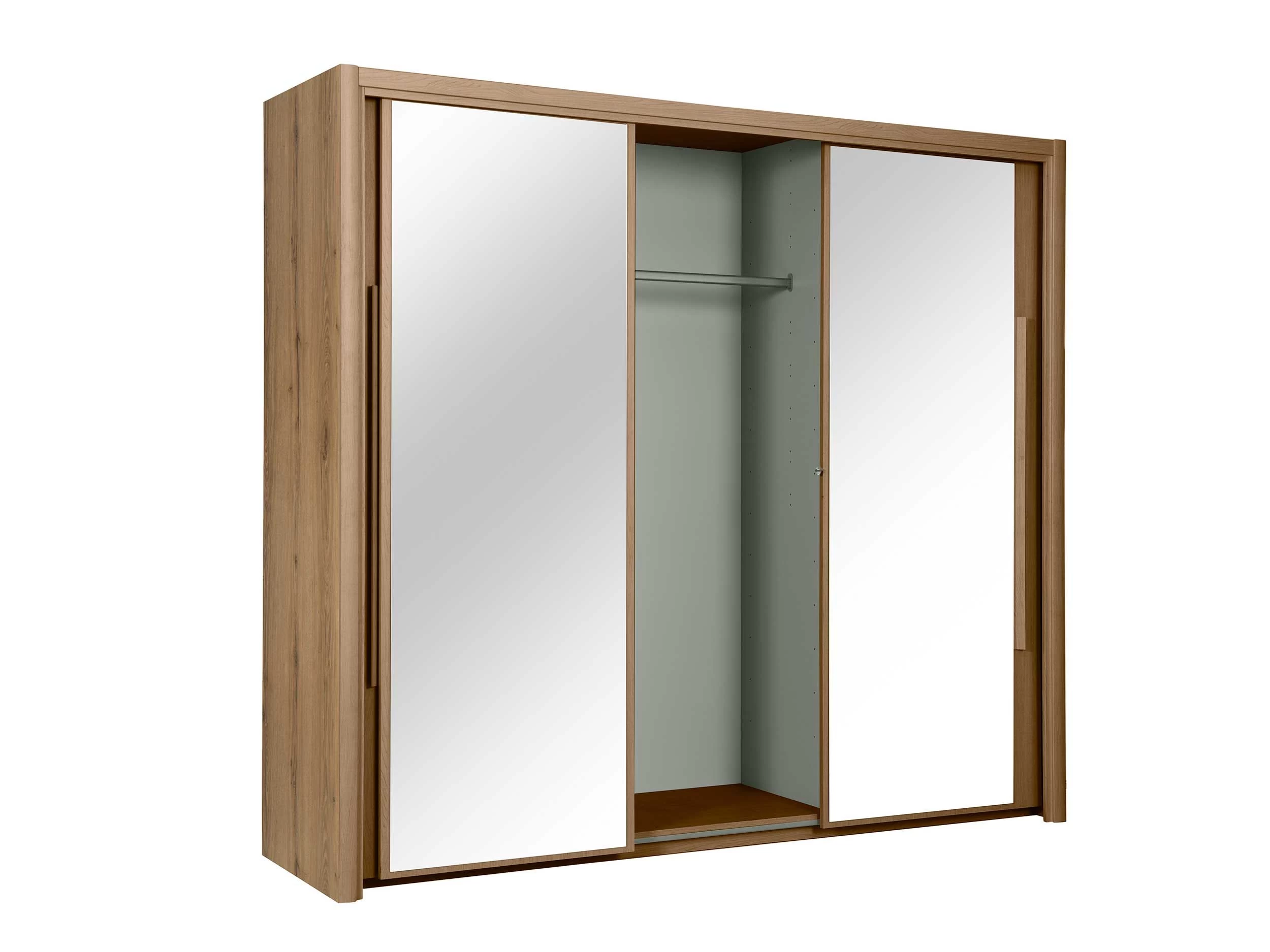 Kledingkast Cody 231cm Met 3 Schuifdeuren & Spiegel - Helvezia Eik 5 Kledingkast Cody 231cm Met 3 Schuifdeuren & Spiegel - Helvezia Eik - Afbeelding 3