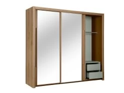 Kledingkast Cody 231cm Met 3 Schuifdeuren & Spiegel - Helvezia Eik 18 Kledingkast Cody 231cm Met 3 Schuifdeuren & Spiegel - Helvezia Eik -Collectie Slaapkamermeubels CYRUS H0J.230 BO e1a7