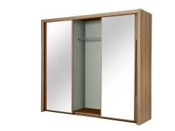 Kledingkast Cody 231cm Met 3 Schuifdeuren & Spiegel - Helvezia Eik 17 Kledingkast Cody 231cm Met 3 Schuifdeuren & Spiegel - Helvezia Eik -Collectie Slaapkamermeubels CYRUS H0J.230 CO1 128f