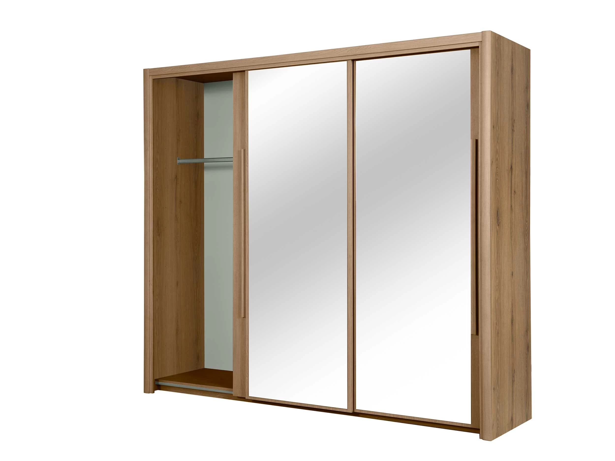 Kledingkast Cody 231cm Met 3 Schuifdeuren & Spiegel - Helvezia Eik 6 Kledingkast Cody 231cm Met 3 Schuifdeuren & Spiegel - Helvezia Eik - Afbeelding 4